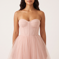 Arabella Tulle Ball Gown – Blush Pink view 4