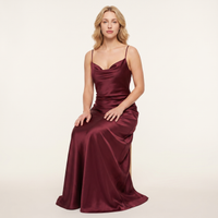 Isla Cowl Slip Maxi Dress – Burgundy view 5