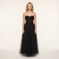 Seraphina Tulle Corset Ball Gown – Black view 1
