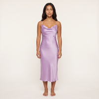 Aurelie Satin Cowl Slip Midi Dress – Lilac view 1