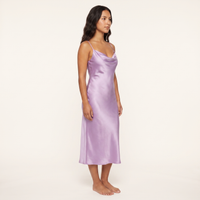 Aurelie Satin Cowl Slip Midi Dress – Lilac view 3