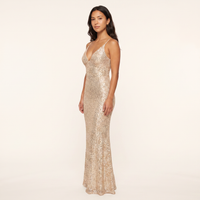 Gilda Sequin Gown – Champagne view 3