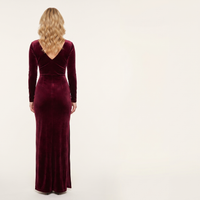 Vixen Velvet Maxi Dress – Burgundy view 2