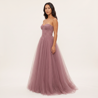 Ophelia Tulle Corset Ball Gown – Mauve view 3