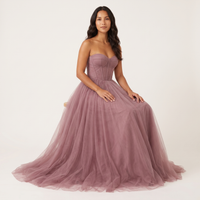 Ophelia Tulle Corset Ball Gown – Mauve view 5