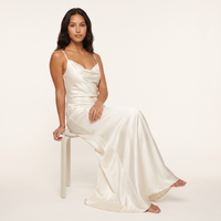 Anouk Satin Cowl Slip Maxi Dress – Ivory view 5