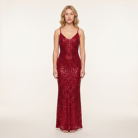 Thea Sequin Gown – Red view 1