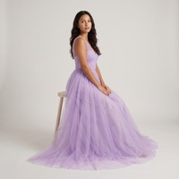 Fleur Tulle A-Line Gown – Lavender view 5