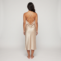 Simone Satin Cowl Slip Midi Dress – Champagne view 2