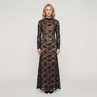 Nadia Lace Long-Sleeve Gown – Black view 1