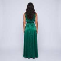 Anya Satin Wrap Gown – Emerald view 2