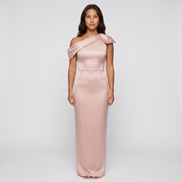 Serena One-Shoulder Satin Gown – Blush view 1