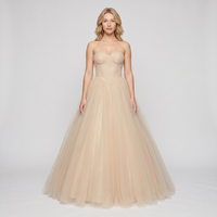 Cressida Tulle Corset Ball Gown – Champagne view 1