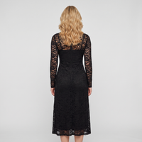 Bridget Lace Long-Sleeve Midi Dress – Black view 3