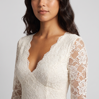 Cecilia Lace Fit-and-Flare Midi Dress – Ivory view 5