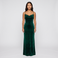 Rafaela Velvet Cowl Slip Gown – Emerald view 1
