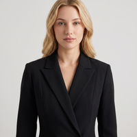 Greer Crepe Blazer Mini Dress – Black view 5