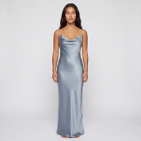 Opal Satin Cowl Slip Maxi Dress – Silver-Blue view 1