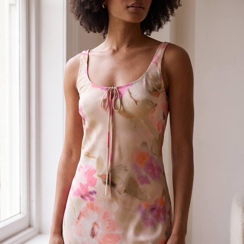 Avalon Scoop Neck Floral Maxi Dress – Pink – detail