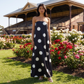 Dottie Strapless Polka Dot Maxi Dress – Black – lifestyle