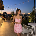 Fleurette Strapless Floral Sequin Mesh Mini Dress – Pink – lifestyle