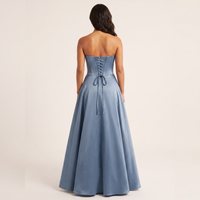 Evangeline Corset Ball Gown – Dusty Blue view 2