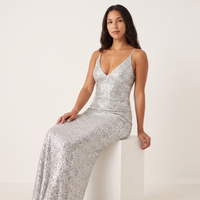 Aurora Sequin Maxi Dress – Silver view 5