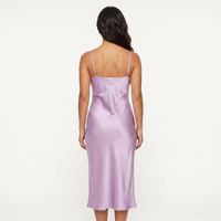 Aurelie Satin Cowl Slip Midi Dress – Lilac view 2