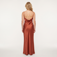 Sahara Cowl Slip Maxi Dress – Terracotta view 2