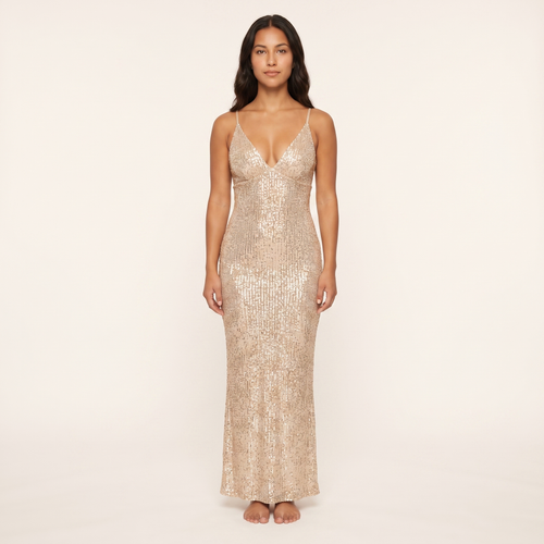 Gilda Sequin Gown – Champagne