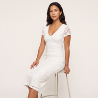 Genevieve Lace Midi Dress – White view 5