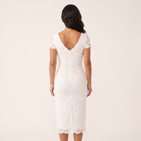 Genevieve Lace Midi Dress – White view 2