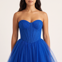 Celestia Tulle Corset Ball Gown – Cobalt view 4