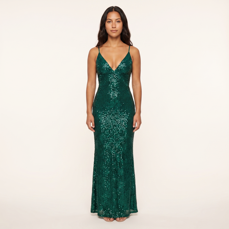 Verdant Sequin Gown – Emerald