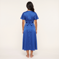 Zara Satin Wrap Midi Dress – Cobalt view 2