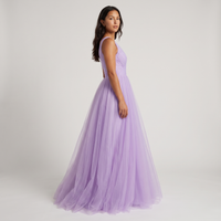 Fleur Tulle A-Line Gown – Lavender view 3