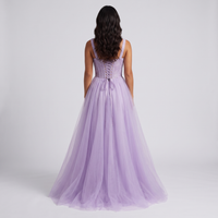 Fleur Tulle A-Line Gown – Lavender view 2