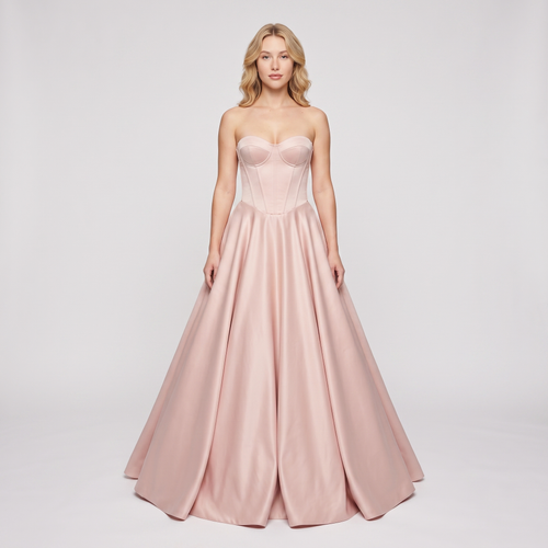 Elodie Corset Ball Gown – Blush Pink