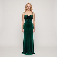 Noelle Velvet Cowl Gown – Emerald view 1