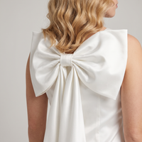 Bianca Satin Bow-Back Mini Dress – White view 4