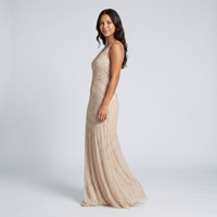 Georgia Beaded Maxi Gown – Champagne view 3