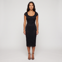 Elise Lace Bodycon Midi Dress – Black view 1