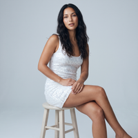 Wren Sequin Mini Dress – White view 5