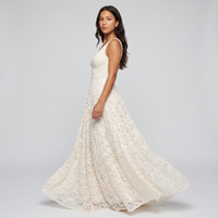 Adeline Lace Maxi Gown – Ivory view 3
