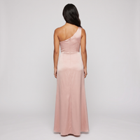 Serena One-Shoulder Satin Gown – Blush view 2