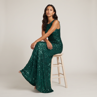Indira Sequin Gown – Emerald view 5