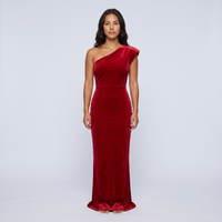 Renée Velvet One-Shoulder Gown – Red view 1