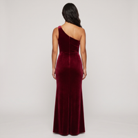 Renée Velvet One-Shoulder Gown – Red view 2