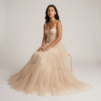 Josephine Tulle Corset Ball Gown – Champagne view 5