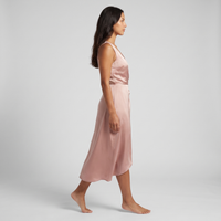 Pia Satin Wrap Midi Dress – Blush Pink view 4